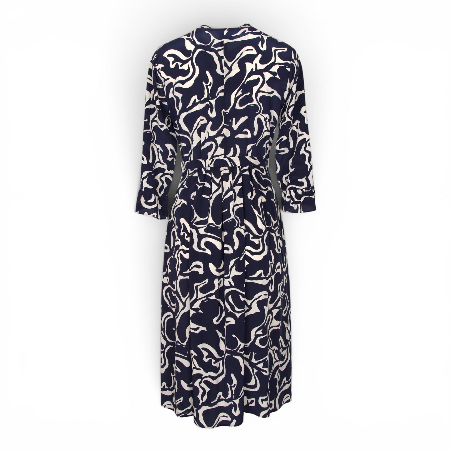 S'Max Mara Kleid Seide marine gemustert Gr. 38