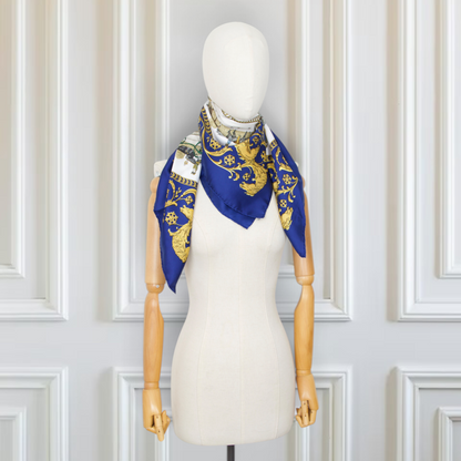 Hermès Carré " La Promenade de Longchamps" marine