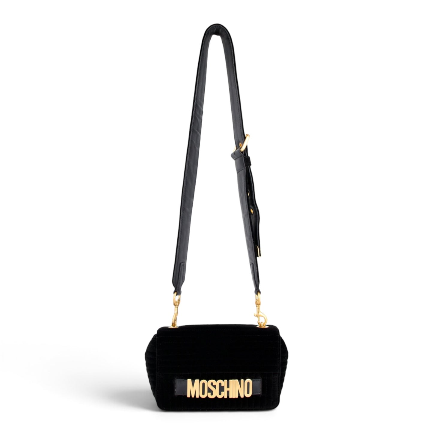 Moschino Umhängetasche Samt schwarz