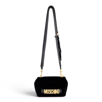 Moschino Umhängetasche Samt schwarz