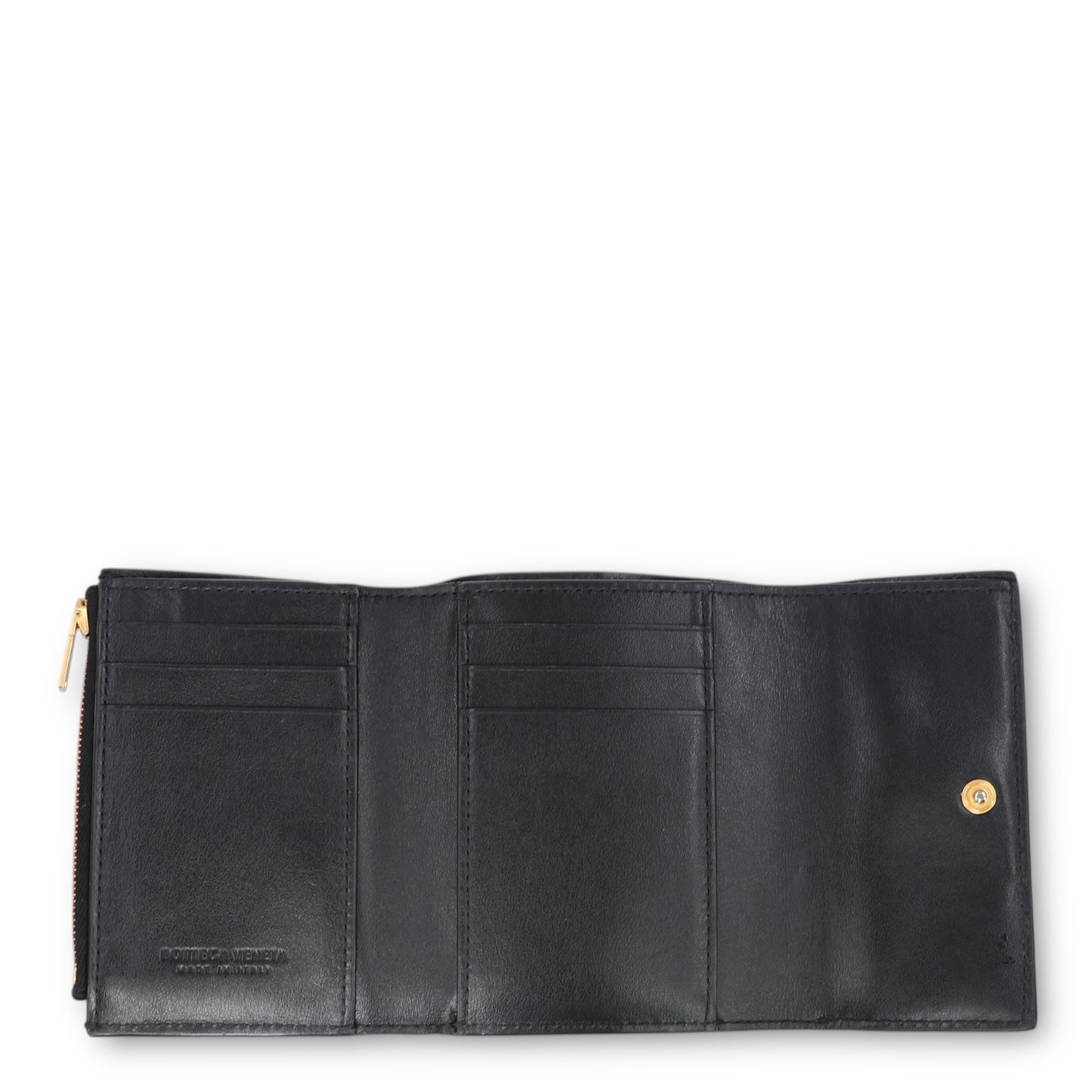 Bottega Veneta Cassette Tri-Fold Schwarz