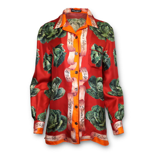 Dolce & Gabbana Seidenbluse rot/orange Gr. 34