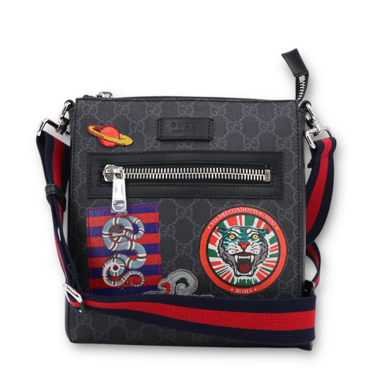 Gucci Umhängetasche Night courier GG schwarz
