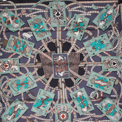 Hermès Carré "Dame de coeur à vous l'honneur" schwarz