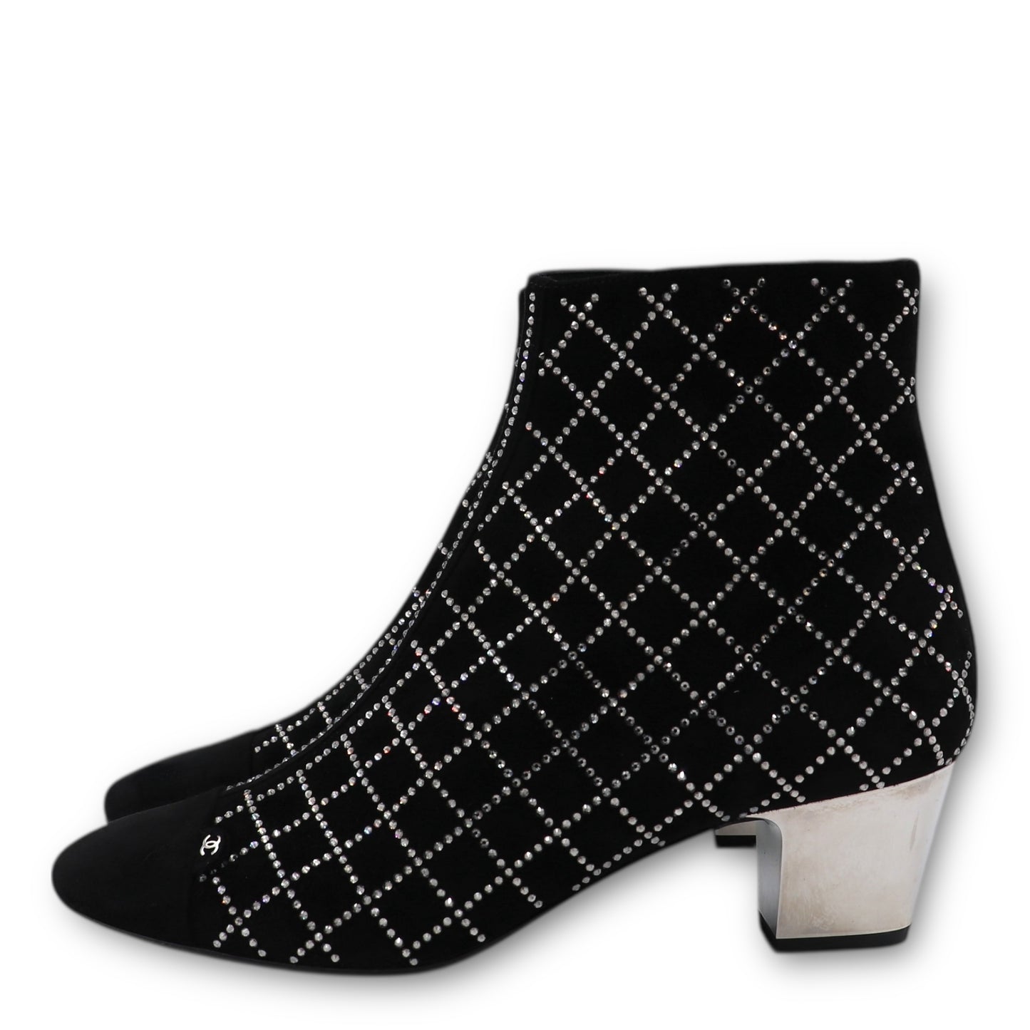 Chanel Stiefeletten schwarz mit Strass Gr. 37.5