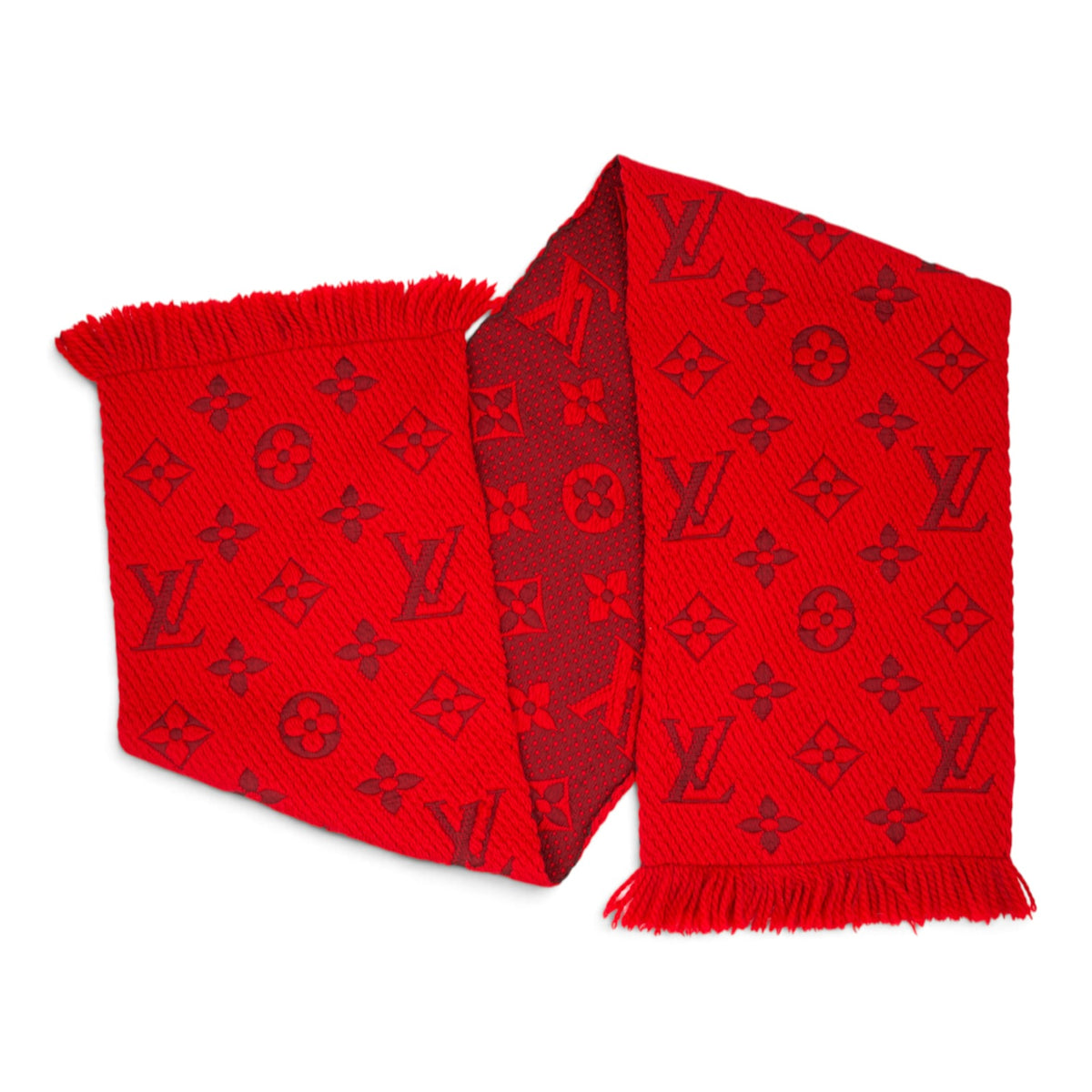 Louis Vuitton Logomania Schal Wolle rot