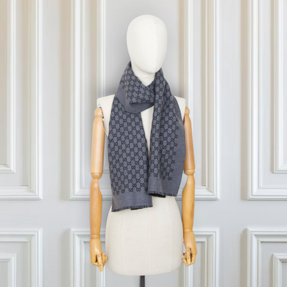 Gucci Wendeschal GG Wolle grau/schwarz