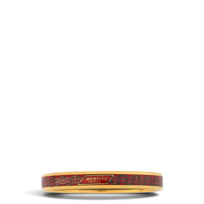 Hermès Emailarmband schmal rot/gold
