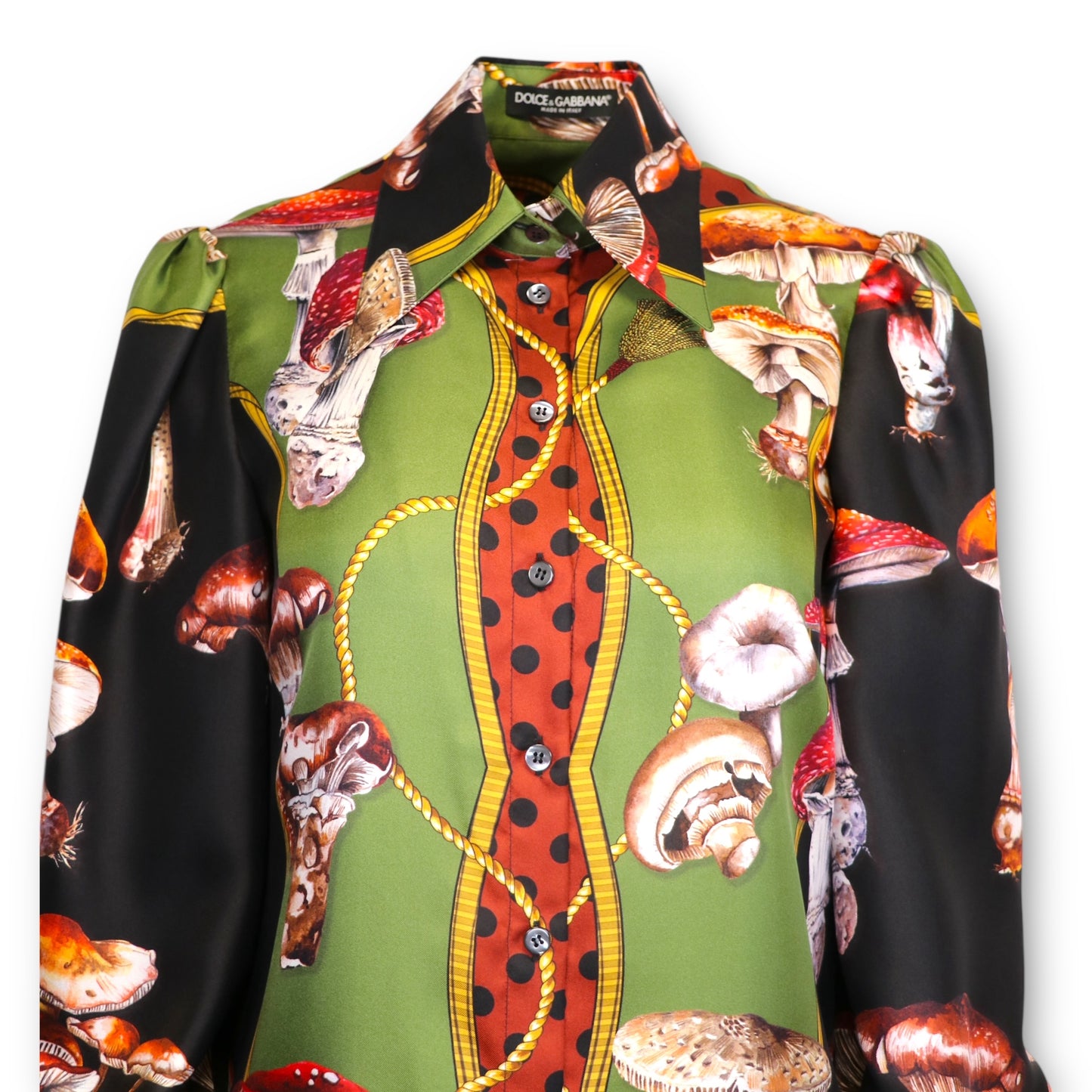 Dolce & Gabbana Seidenbluse m. Pilzen Gr. 34