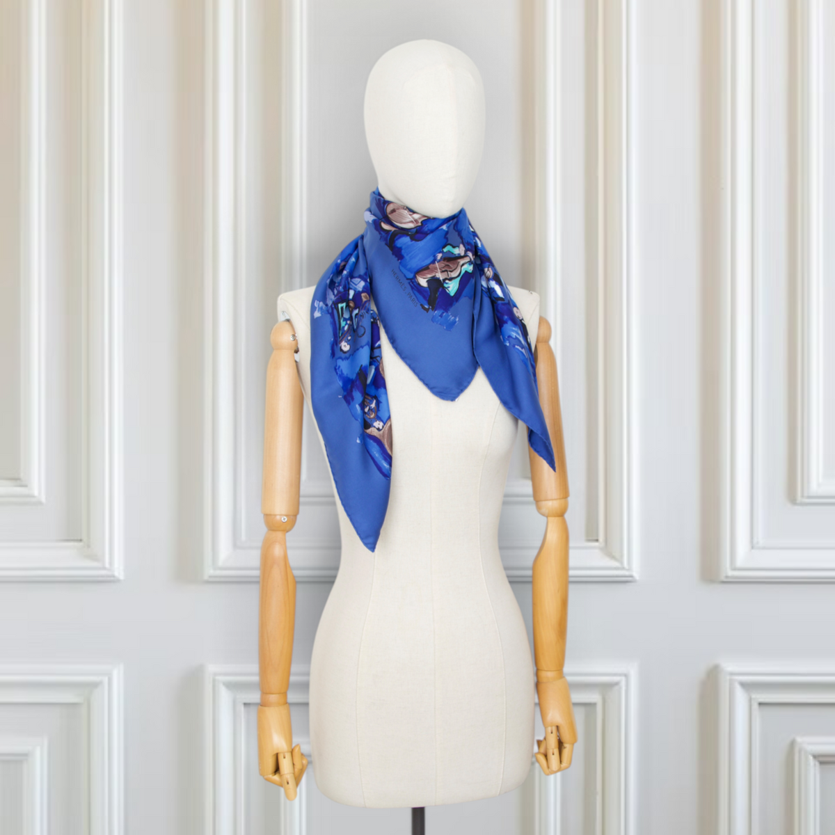 Hermès Carré "Concerto" blau