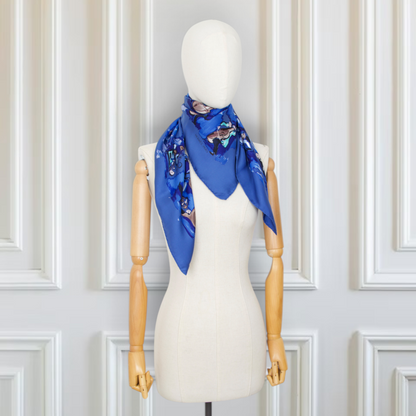 Hermès Carré "Concerto" blau