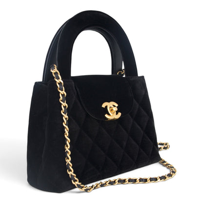 Chanel Nano Kelly Samt schwarz