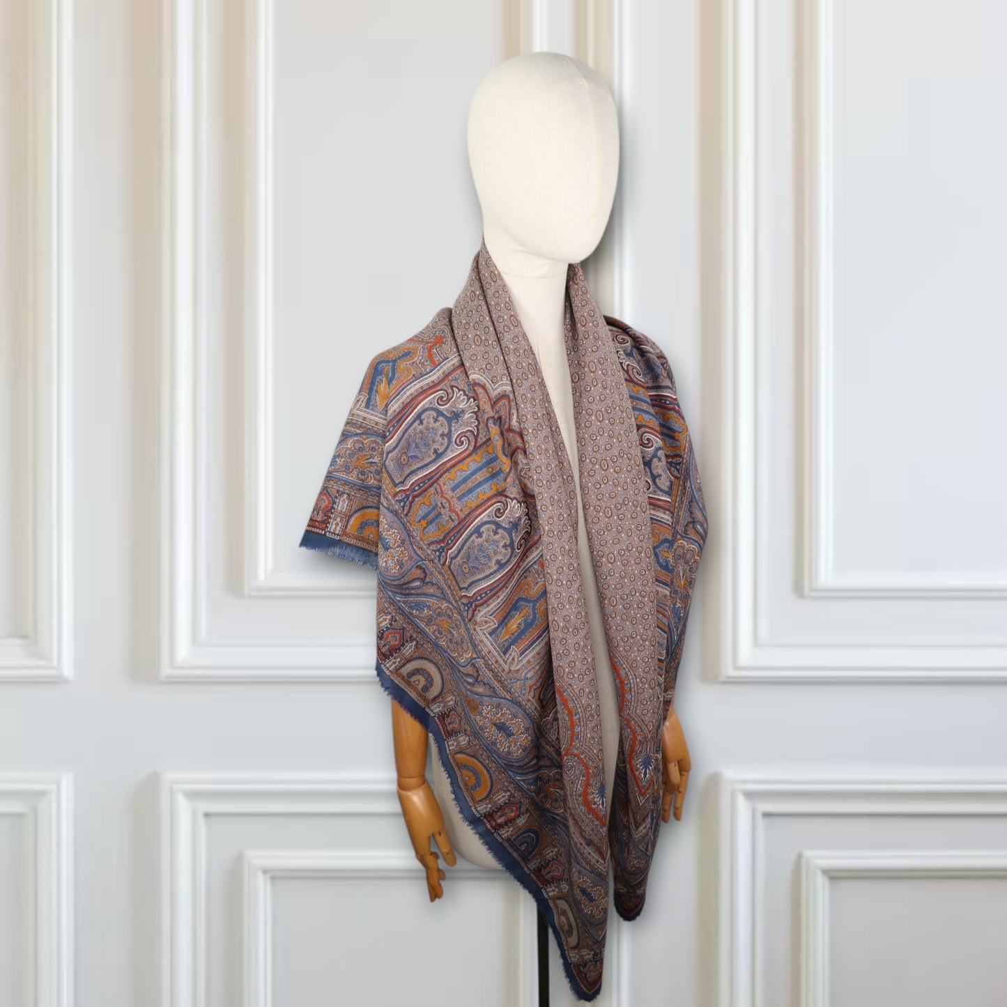 Céline Schal Paisley beige/blau