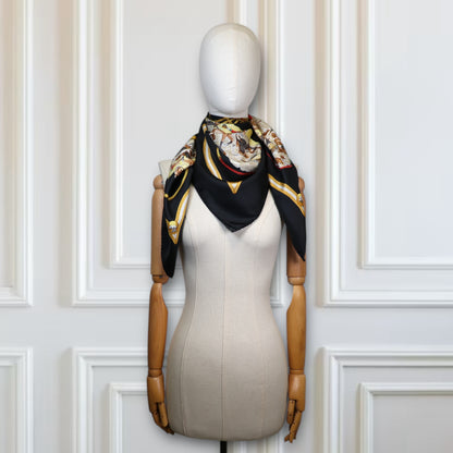 Hermès Carré „Laisser courre“ schwarz