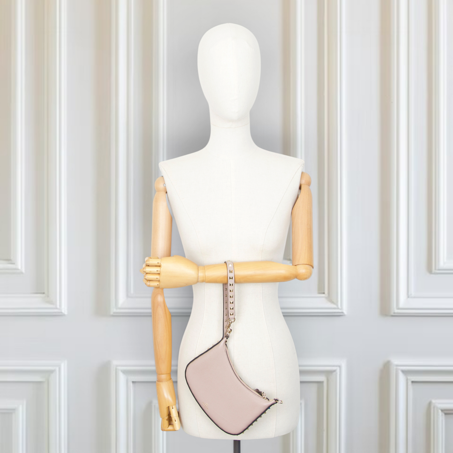 Valentino Rockstud Schultertasche Poudre