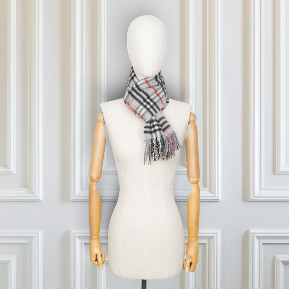 Burberry Schal Kaschmir grau kariert