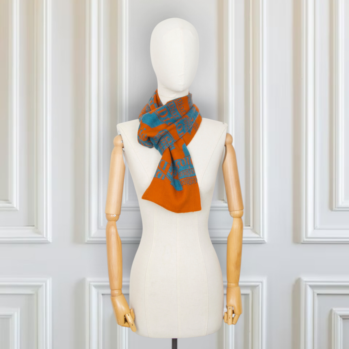 Dior Wollschal orange/blau