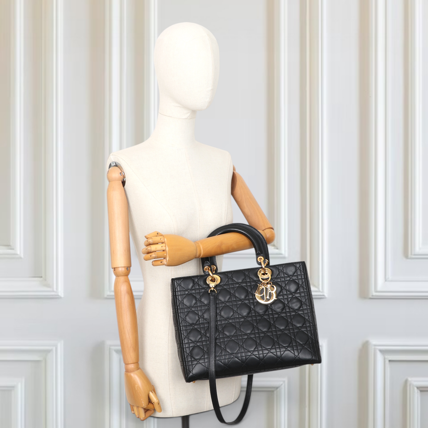 Dior Lady Dior Large schwarz GHW