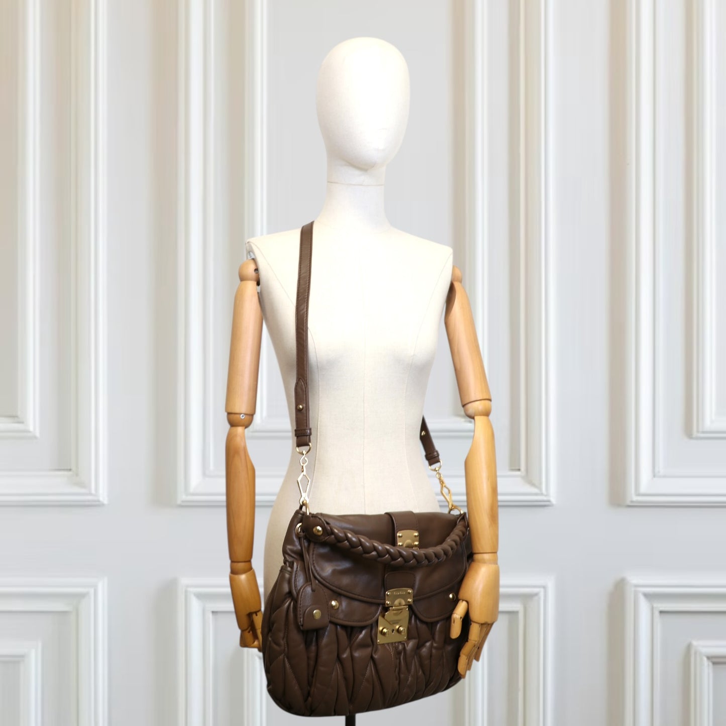 Miu Miu Two-way matelassé braun