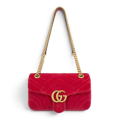 Gucci GG Marmont Samt raspberry