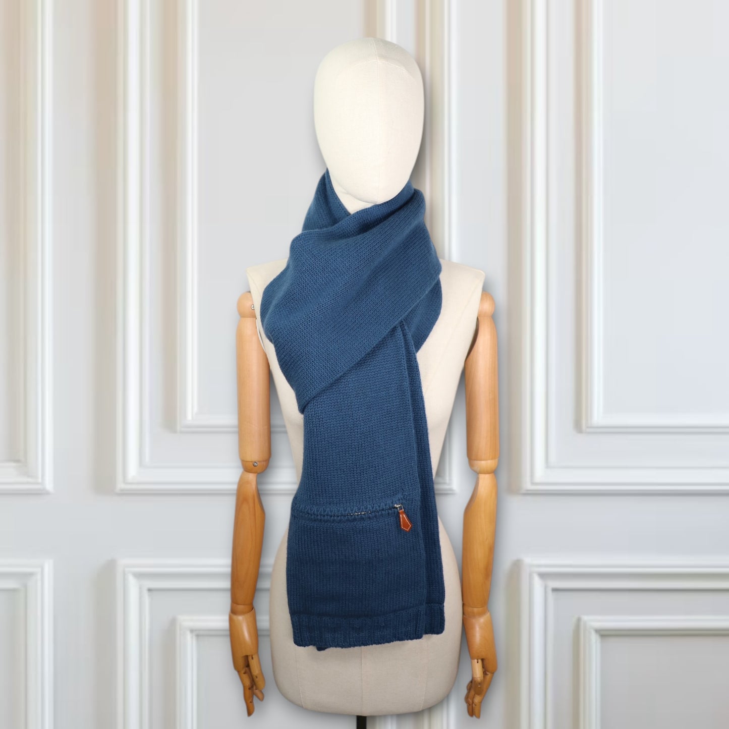 Hermès Schal Kaschmir blau