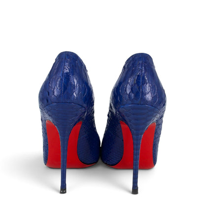 Christian Louboutin Decollete Python blau Gr. 40