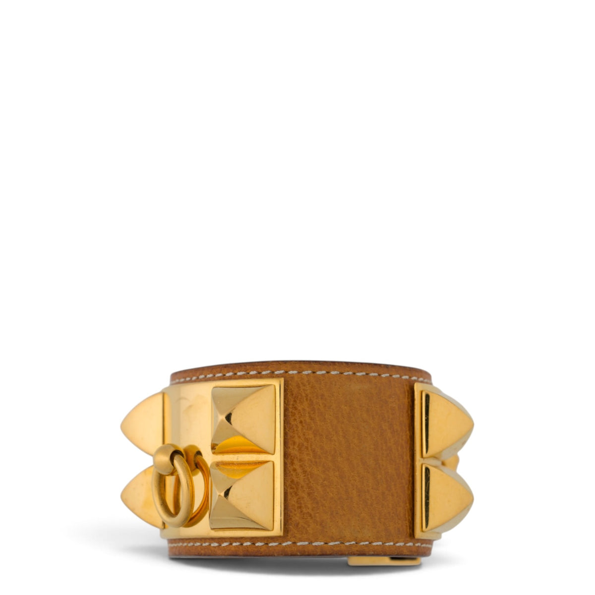 Hermès Collier de Chien peau porc GHW