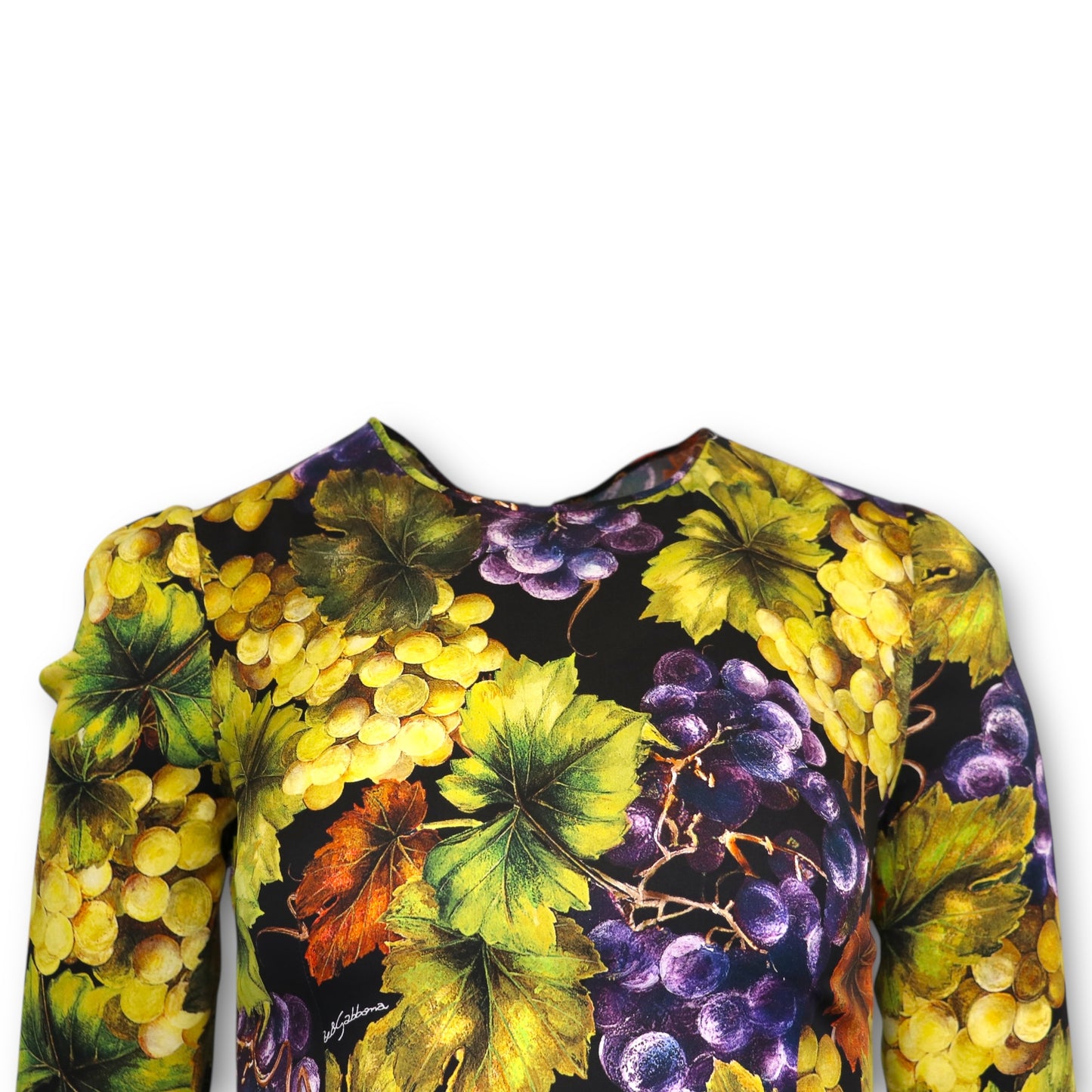 Dolce & Gabbana Kurzarm Seide m. Trauben Gr. 34