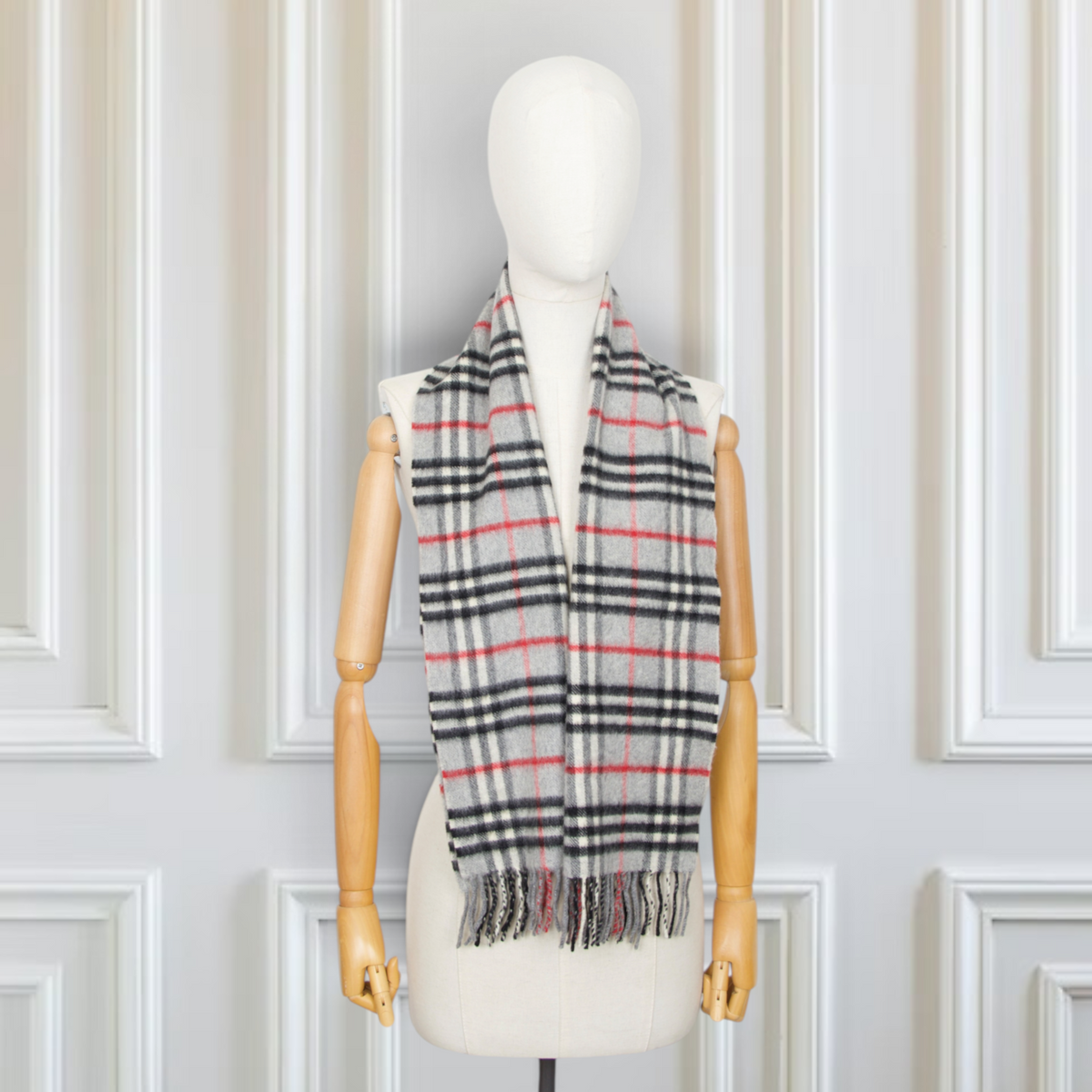 Burberry Schal Kaschmir grau kariert
