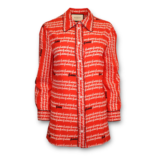 Gucci Seidenbluse rot Gr. 40
