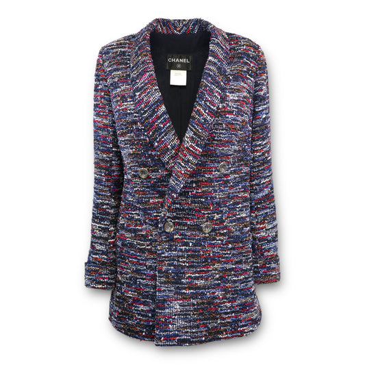 Chanel Jacke Tweed marine Gr. 42