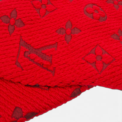 Louis Vuitton Logomania Schal Wolle rot