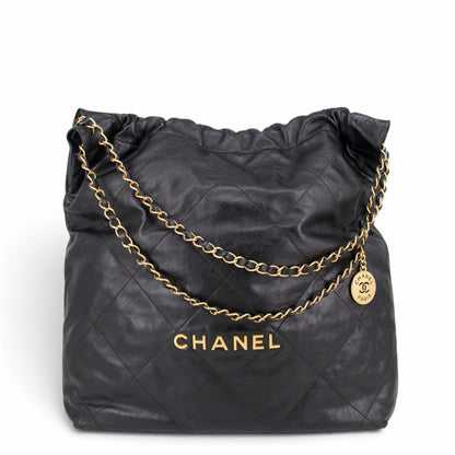 Chanel Medium 22 schwarz GHW