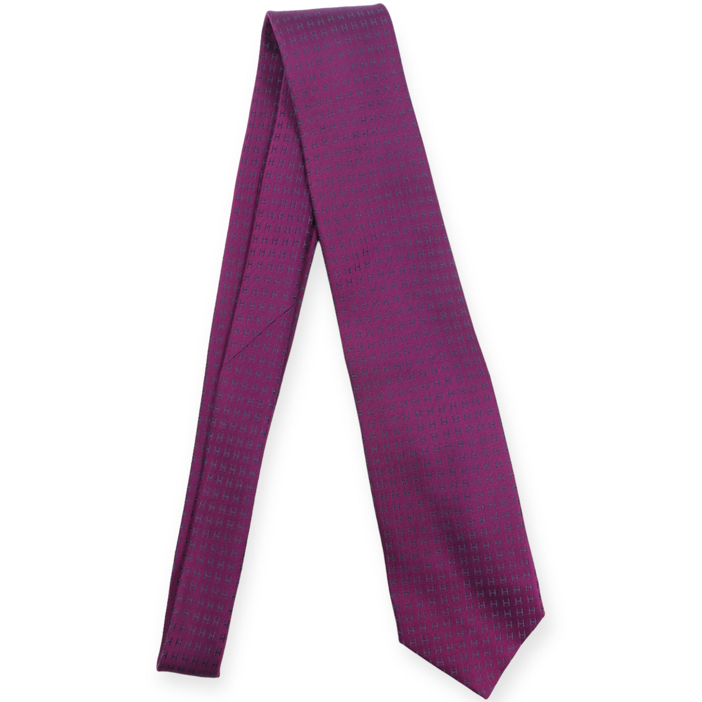 Hermès Krawatte Façonnée H Aubergine