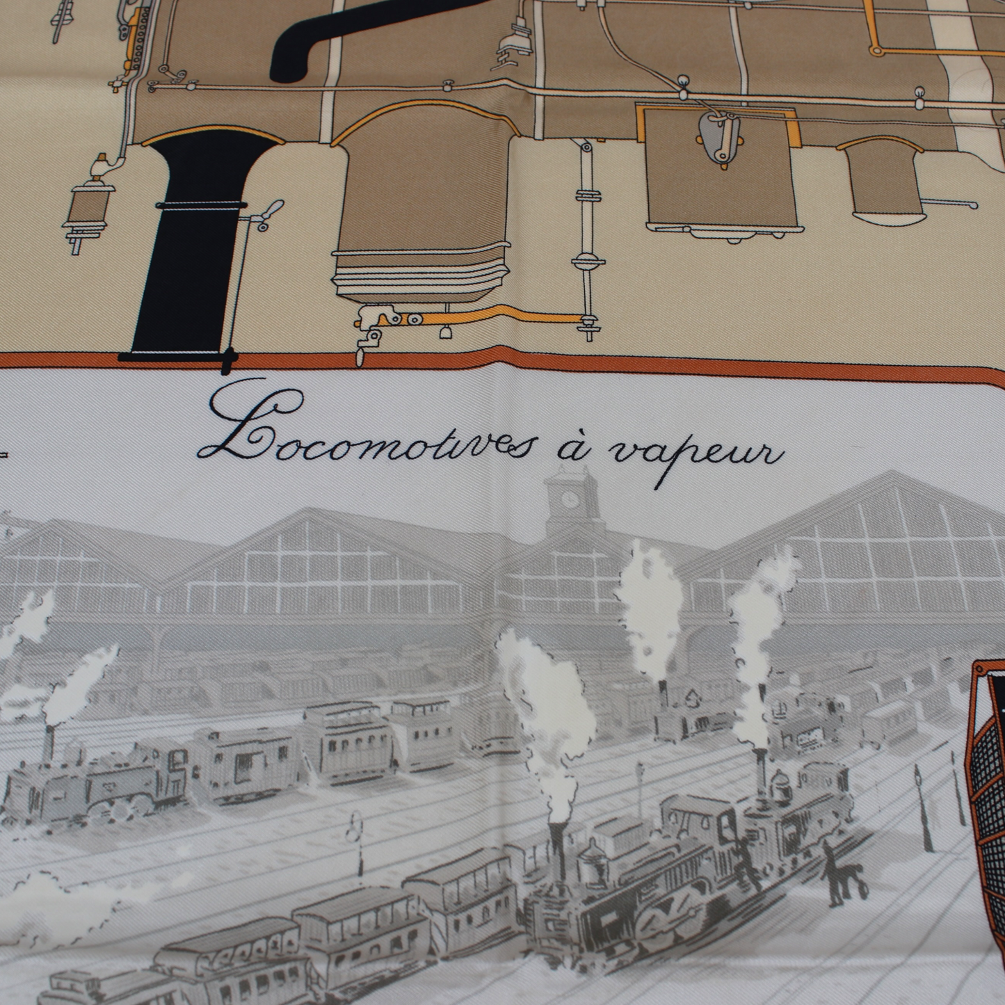 Hermès Carré "Locomotives à vapeur"